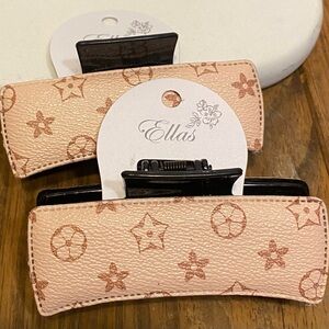 Ellas Pink Star & Circle Pattern Hair Claw Clip